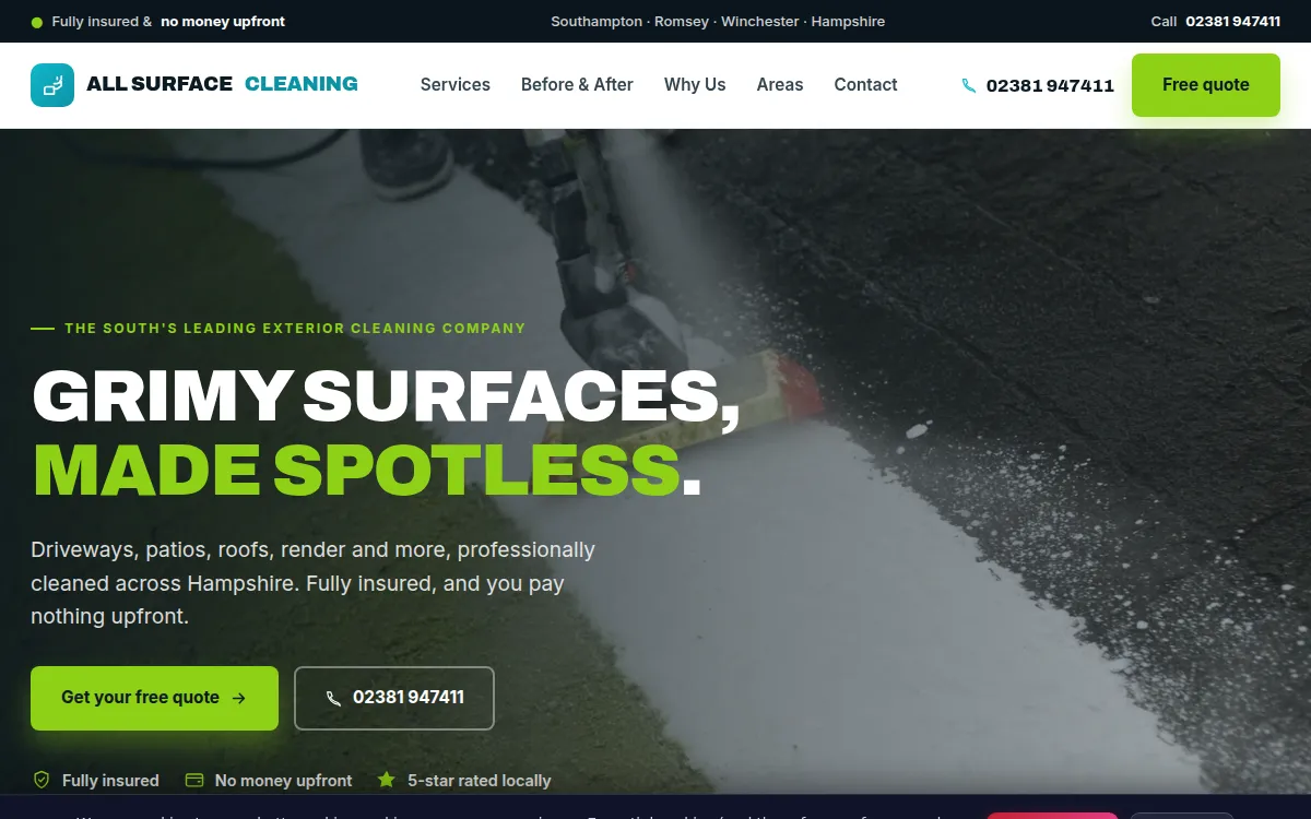 All Surface Cleaning website design