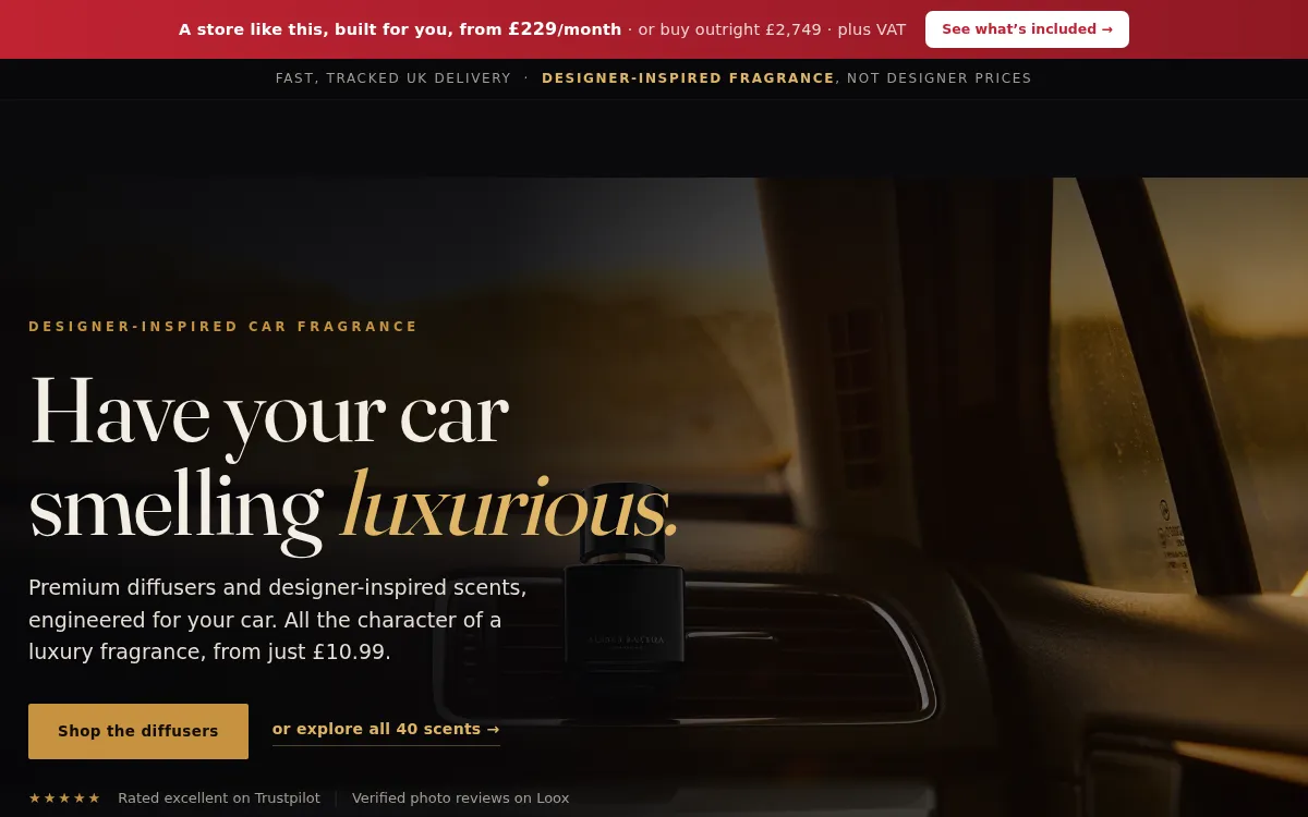 Car Burst website design