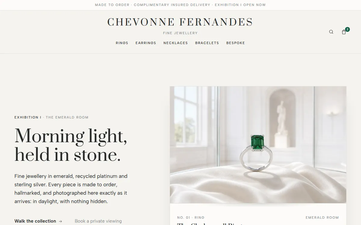 Chevonne Fernandes website design