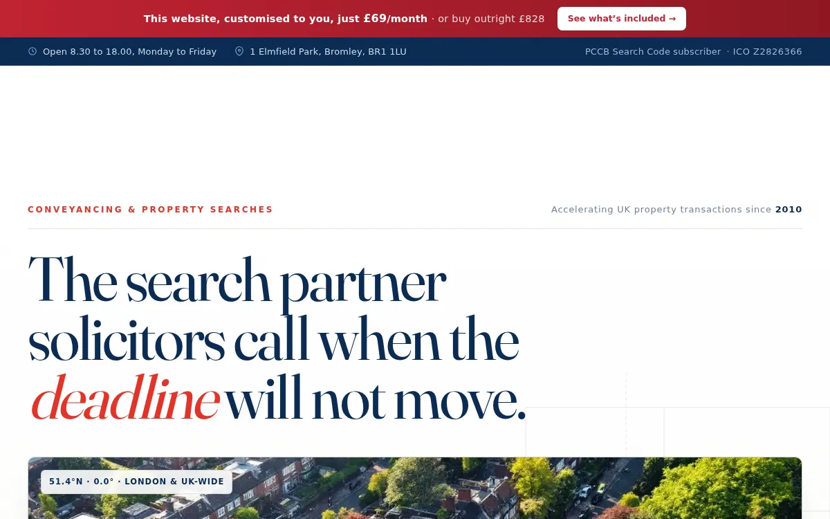 CNC Searches website design