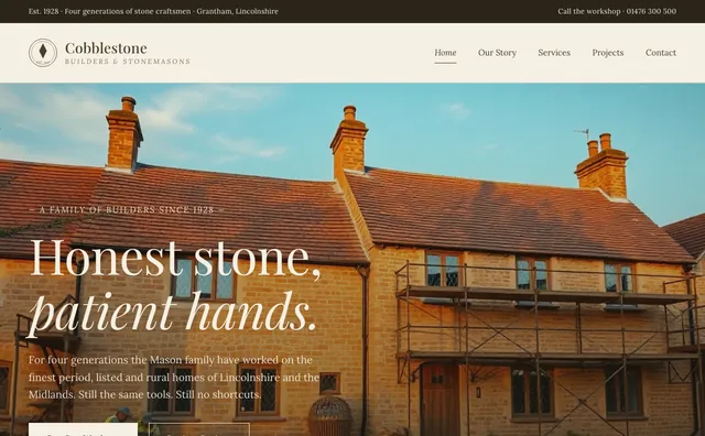 Cobblestone Builders website design
