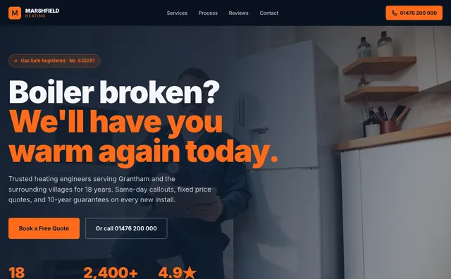 Marshfield Heating website design