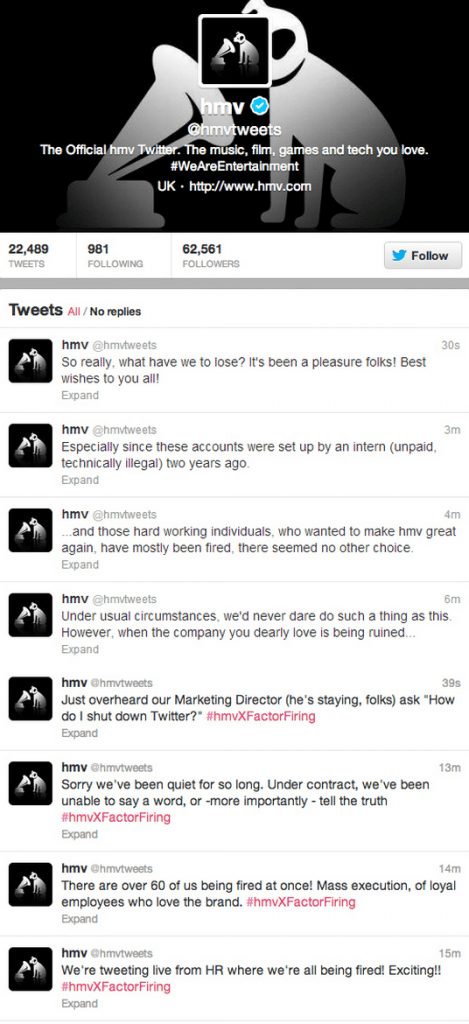 hmv twitter fail