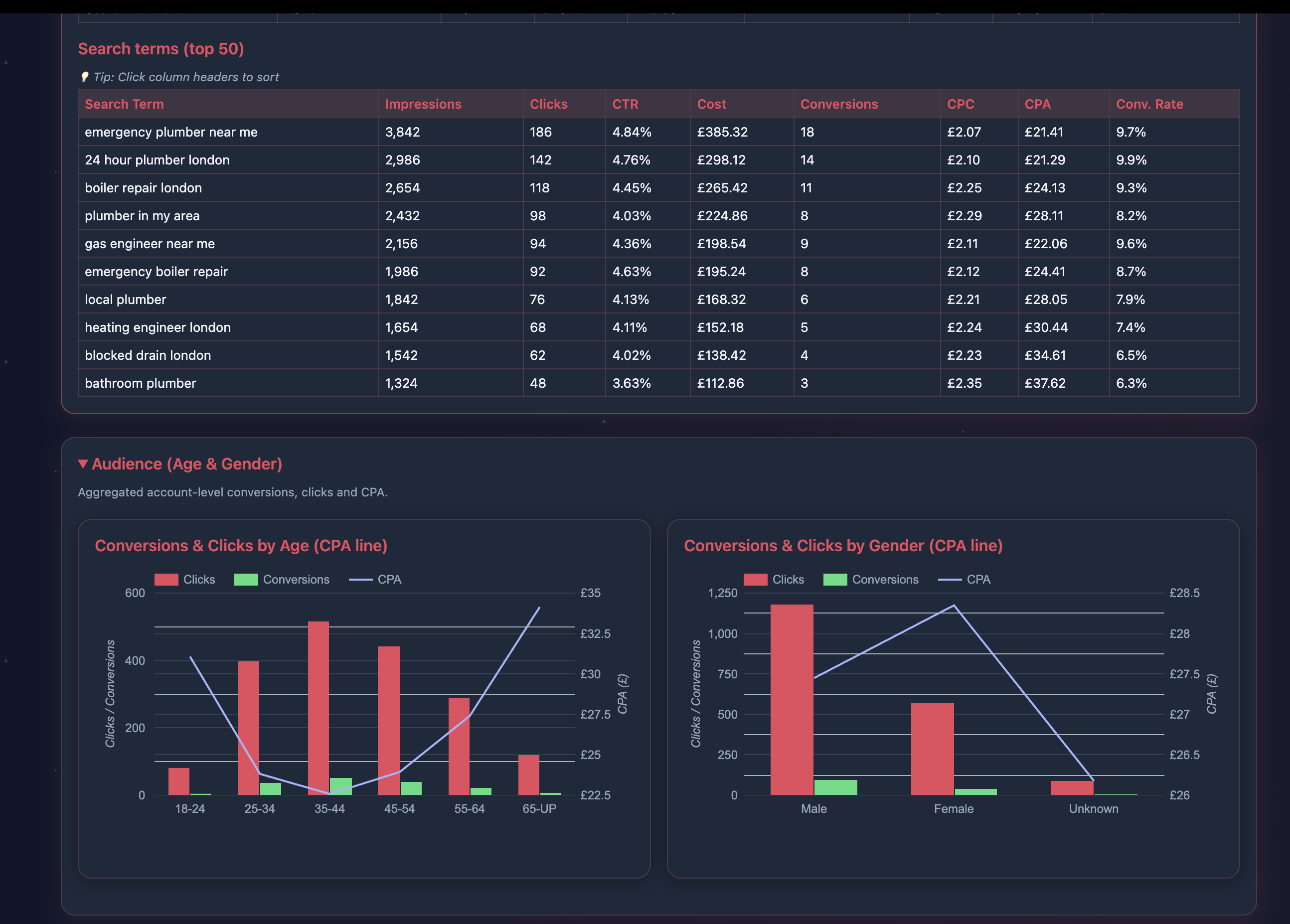 Search Terms and Audience Insights